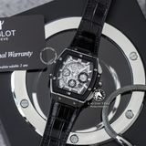 Đồng Hồ Hublot Spirit Of Big Bang 42mm Rep 1:1 Chế Tác Vỏ Bạc Niềng Ceramic Đen Mặt Đen Dây Da Cá Sấu 641.NM.0173.LR
