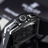 Đồng Hồ Hublot Spirit Of Big Bang 42mm Rep 1:1 Chế Tác Vỏ Bạc Niềng Ceramic Đen Mặt Đen Dây Da Cá Sấu 641.NM.0173.LR
