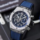 Đồng Hồ Hublot Big Bang Unico 42mm Rep 1:1 Chế Tác Vỏ Bạc Mặt Xanh Dương Dây Cao Su 441.NX.1171.RX