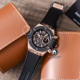 Đồng Hồ Hublot Big Bang Unico 42mm Rep 1:1 Chế Tác Vỏ Vàng Hồng Niềng Ceramic Dây Cao Su 441.OM.1181.RX