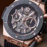 Đồng Hồ Hublot Big Bang Unico 42mm Rep 1:1 Chế Tác Vỏ Vàng Hồng Niềng Ceramic Dây Cao Su 441.OM.1181.RX