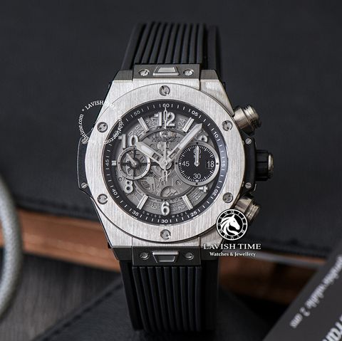 Đồng Hồ Hublot Big Bang Unico 42mm Rep 1:1 Chế Tác Vỏ Bạc Mặt Xám Dây Cao Su 441.NX.1171.RX