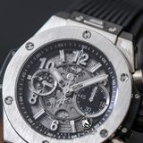 Đồng Hồ Hublot Big Bang Unico 42mm Rep 1:1 Chế Tác Vỏ Bạc Mặt Xám Dây Cao Su 441.NX.1171.RX