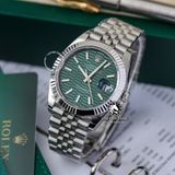 Đồng Hồ Rolex Datejust 41mm 126334-0030 Rep 1:1 Chế Tác Vỏ Bạc Mặt Nếp Gấp Xanh Lá Cọc Số Vạch Dây Kim Loại Jubilee