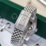 Đồng Hồ Rolex Datejust 41mm 126334-0030 Rep 1:1 Chế Tác Vỏ Bạc Mặt Nếp Gấp Xanh Lá Cọc Số Vạch Dây Kim Loại Jubilee