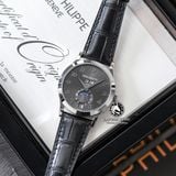 Đồng Hồ Patek Philippe Complications 5396G-014 Rep 1:1 Chế Tác Vỏ Bạc Mặt Xám Cọc Số Học Trò Dây Da