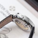 Đồng Hồ Patek Philippe Complications 5396G-014 Rep 1:1 Chế Tác Vỏ Bạc Mặt Xám Cọc Số Học Trò Dây Da