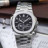 Đồng Hồ Patek Philippe Nautilus 5712G-001 Rep 1:1 Chế Tác Vỏ Bạc Mặt Xám Dây Kim Loại