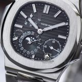 Đồng Hồ Patek Philippe Nautilus 5712G-001 Rep 1:1 Chế Tác Vỏ Bạc Mặt Xám Dây Kim Loại