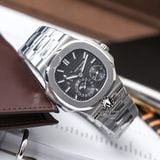 Đồng Hồ Patek Philippe Nautilus 5726/1A-001 Rep 1:1 Chế Tác Vỏ Bạc Mặt Xám Dây Kim Loại