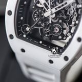 Đồng Hồ Richard Mille RM 055 Bubba Watson Rep 1:1 Chế Tác Vỏ Ceramic Trắng Mặt Skeleton Lộ Cơ Dây Cao Su
