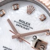 Đồng Hồ Rolex Datejust 41mm 126331-0014 Rep 1:1 Chế Tác Vỏ Demi Bọc Vàng Mặt Xà Cừ Trắng Cọc Số Đính Đá Dây Kim Loại Jubilee