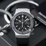 Đồng Hồ Hublot Big Bang 44mm Rep 1:1 Chế Tác Vỏ Bạc Mặt Carbon Đen Cọc Vạch 301.SM.1770.RX