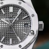 Đồng Hồ Audemars Piguet Royal Oak 37mm 15450ST.OO.1256ST.02 Rep 1:1 Chế Tác Vỏ Bạc Xám Dây Kim Loại