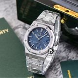 Đồng Hồ Audemars Piguet Royal Oak 37mm 15450ST.OO.1256ST.03 Rep 1:1 Chế Tác Vỏ Bạc Mặt Xanh Dương Dây Kim Loại