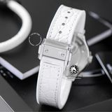 Đồng Hồ Hublot Classic Fusion 33mm Rep 1:1 Chế Tác Titanium Pavé Diamonds Mặt Số Trắng Dây Da