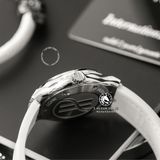 Đồng Hồ Hublot Classic Fusion 33mm Rep 1:1 Chế Tác Titanium Pavé Diamonds Mặt Số Trắng Dây Da