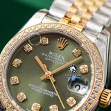 Đồng Hồ Rolex Datejust 31mm M278383RBR-0030 Rep 1:1 Chế Tác Mặt Xanh Lá Dây Demi Vàng Kim Jubilee 5 mắt