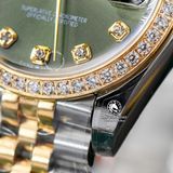 Đồng Hồ Rolex Datejust 31mm M278383RBR-0030 Rep 1:1 Chế Tác Mặt Xanh Lá Dây Demi Vàng Kim Jubilee 5 mắt