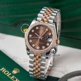 Đồng Hồ Rolex Datejust 31mm M278381RBR-0028 Rep 1:1 Chế Tác Mặt Nâu Chocolate Dây Demi Vàng Hồng Jubilee 5 mắt