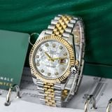 Đồng Hồ Rolex Datejust 41mm 126333-0018 Rep 1:1 Chế Tác Bọc Vàng Kim Mặt Số Độ Xà Cừ Vân Mây Cọc Số Kim Cương Thiên Nhiên Dây 5 mắt Jubilee