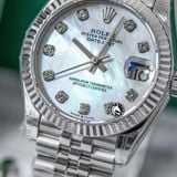 Đồng Hồ Rolex Datejust 31mm m278274-0006 Rep 1:1 Chế Tác Mặt Xà Cừ Trắng Niềng Khía Dây Thép Jubilee 5 mắt