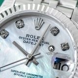 Đồng Hồ Rolex Datejust 31mm m278274-0006 Rep 1:1 Chế Tác Mặt Xà Cừ Trắng Niềng Khía Dây Thép Jubilee 5 mắt