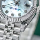 Đồng Hồ Rolex Datejust 31mm m278274-0006 Rep 1:1 Chế Tác Mặt Xà Cừ Trắng Niềng Khía Dây Thép Jubilee 5 mắt