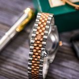 Đồng Hồ Rolex Datejust 36mm 116231 Rep 1:1 Cao Cấp Vỏ Demi Vàng Hồng Mặt Vi Tính Bạc Cọc Số Đính Đá Dây Kim Loại Julibee