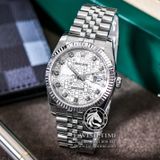 Đồng Hồ Rolex Datejust 36mm 116234-0087 Rep 1:1 Cao Cấp Vỏ Bạc Mặt Vi TÍnh Bạc Cọc Số Đính Đá Dây Kim Loại Jubilee