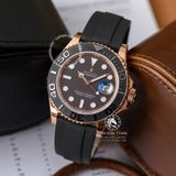 Đồng Hồ Rolex Yacht-Master 40mm 126655-0002 Rep 1:1 Cao Cấp Vỏ Vàng Hồng Mặt Đen Dây Cao Su