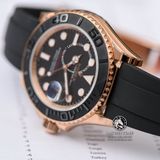 Đồng Hồ Rolex Yacht-Master 40mm 126655-0002 Rep 1:1 Cao Cấp Vỏ Vàng Hồng Mặt Đen Dây Cao Su