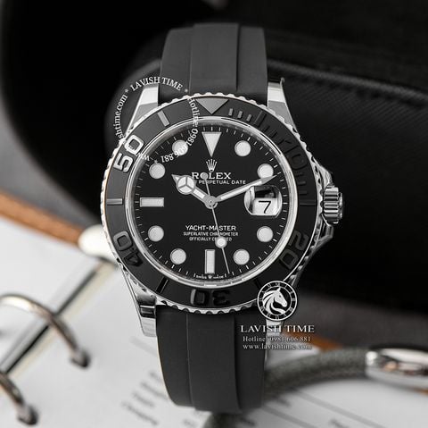 Đồng Hồ Rolex Yacht-Master 40mm 226659-0002 Rep 1:1 Cao Cấp Vỏ Bạc Mặt Đen Dây Cao Su