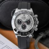 Đồng Hồ Rolex Cosmograph Daytona 116519LN-0037 Rep 1:1 Chế Tác Vỏ Bạc Mặt Xám Dây Cao Su