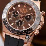 Đồng Hồ Rolex Cosmograph Daytona 116515-0041 Rep 1:1 Chế Tác Vỏ Vàng Hồng Mặt Nâu Chocolate Dây Cao Su