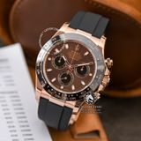 Đồng Hồ Rolex Cosmograph Daytona 116515-0041 Rep 1:1 Chế Tác Vỏ Vàng Hồng Mặt Nâu Chocolate Dây Cao Su