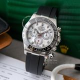 Đồng Hồ Rolex Cosmograph Daytona 116519LN-0026 Rep 1:1 Cao Cấp Vỏ Bạc Mặt Xà Cừ Trắng Dây Cao Su