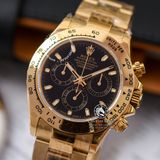 Đồng Hồ Rolex Cosmograph Daytona 116508-0008 Rep 1:1 Cao Cấp Vỏ Vàng Kim Mặt Đen Dây Kim Loại