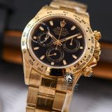 Đồng Hồ Rolex Cosmograph Daytona 116508-0008 Rep 1:1 Cao Cấp Vỏ Vàng Kim Mặt Đen Dây Kim Loại