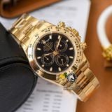 Đồng Hồ Rolex Cosmograph Daytona 116508-0008 Rep 1:1 Cao Cấp Vỏ Vàng Kim Mặt Đen Dây Kim Loại