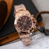 Đồng Hồ Rolex Cosmograph Daytona 116505-0013 Rep 1:1 Cao Cấp Vỏ Vàng Hồng Mặt Nâu Chocolate Dây Kim Loại