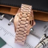 Đồng Hồ Rolex Day-Date 40mm 228235-003 Rep 1:1 Chế Tác Vỏ Bọc Vàng 18K Mặt Nâu Chocolate Cọc Số Đính Đá Baguette Dây Kim Loại