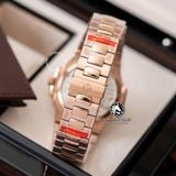 Đồng Hồ Patek Philippe Nautilus 5712R-001 Rep 1:1 Chế Tác Vỏ Vàng Hồng Mặt Nâu Dây Kim Loại
