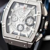Đồng Hồ Hublot Spirit Of Big Bang 42mm Rep 1:1 Chế Tác Vỏ Bạc Mặt Đen Dây Da Cá Sấu 601.NX.0173.LR