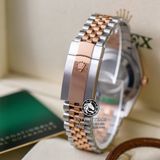 Đồng Hồ Rolex Datejust 36mm 126231-0025 Rep 1:1 Cao Cấp Vỏ Demi Vàng Hồng Mặt Nâu Chocolate Cọc Số Đính Đá Dây Kim Loại Julibee