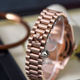 Đồng Hồ Rolex Day-Date II 41mm 218235-BLKDFP Rep 1:1 Cao Cấp Vỏ Vàng Hồng Mặt Đen Cọc Số Đính Đá Baguette Và Đá Ruby Đỏ Dây Kim Loại