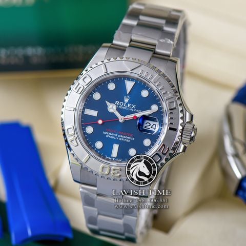 Đồng Hồ Rolex Yacht-Master 40mm 126622-0002 Rep 1:1 Cao Cấp Vỏ Bạc Mặt Xanh Dây Kim Loại