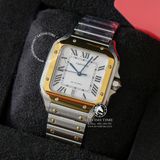 Đồng Hồ Cartier Santos De Cartier 40mm W2SA0007 Rep 1:1 Chế Tác Vỏ Demi Vàng Kim Mặt Trắng Dây Kim Loại