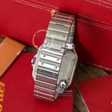 Đồng Hồ Cartier Santos De Cartier 40mm W2SA0007 Rep 1:1 Chế Tác Vỏ Demi Vàng Kim Mặt Trắng Dây Kim Loại