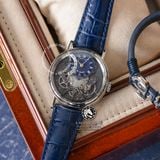 Đồng Hồ Breguet Tradition 7097BB/GY/9WU Rep 1:1 Chế Tác Vỏ Bạc Mặt Xanh Dương Dây Da